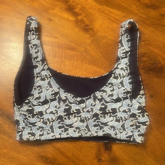JCrew New Balance sports bra in blue leopard print​​ - Picture 2 of 5